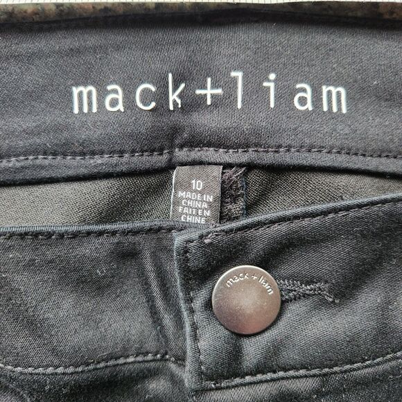 NWT mack + liam Pull-On Black Capris Pants Tummy Control Women 10 Cotton - Picture 4 of 8